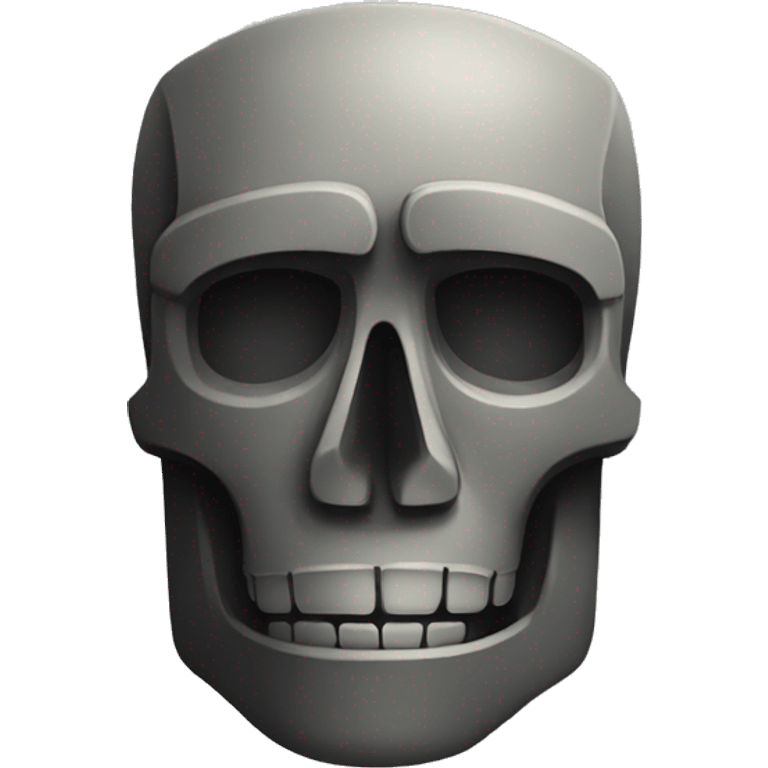 Moai skull emoji, side profile, 60% moai, 40% skull emoji