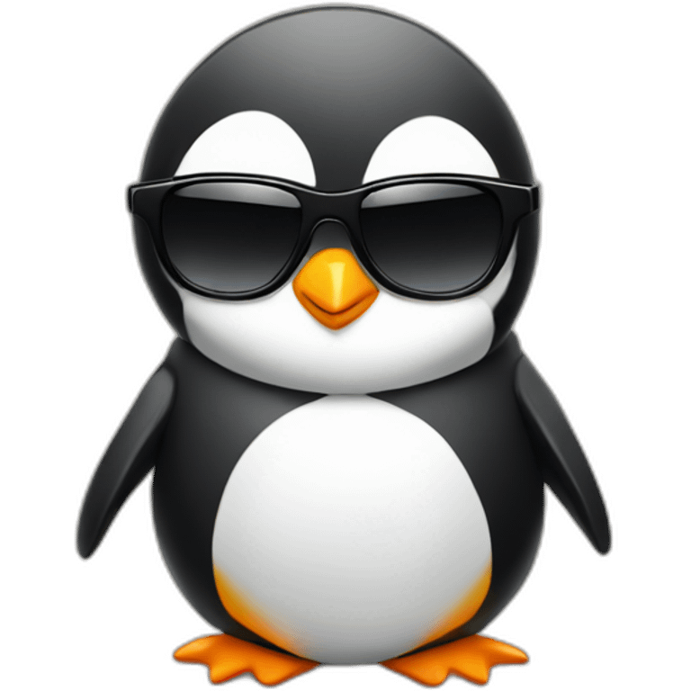 cool penguin in sunglasses, full body emoji