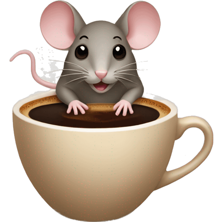 Mouse in coffee emoji