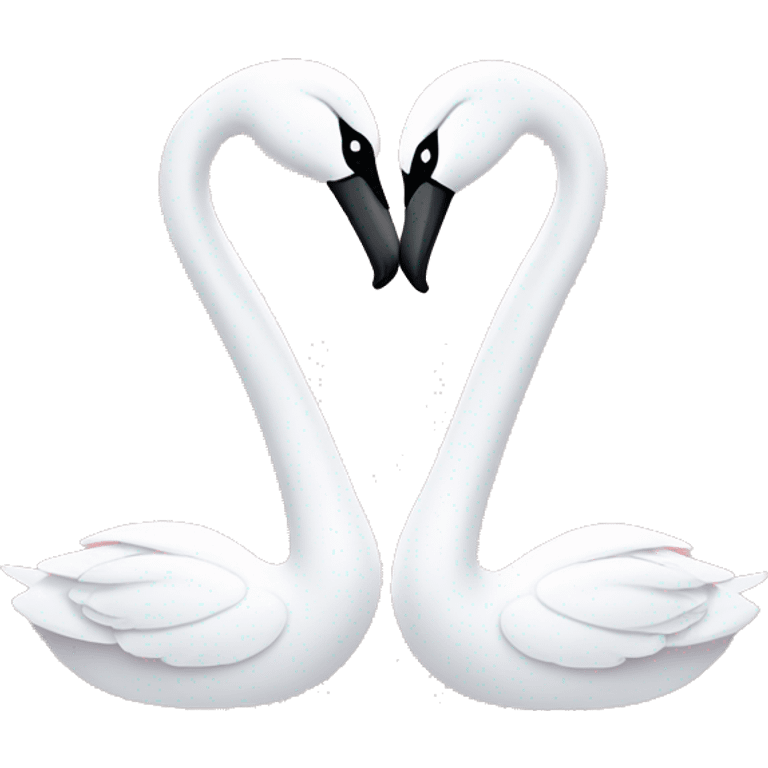 two swans heads together making a heart but light pink and cute  emoji