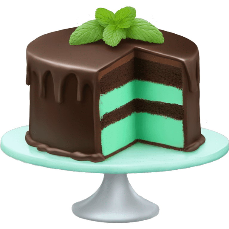 Chocolate and mint cake emoji