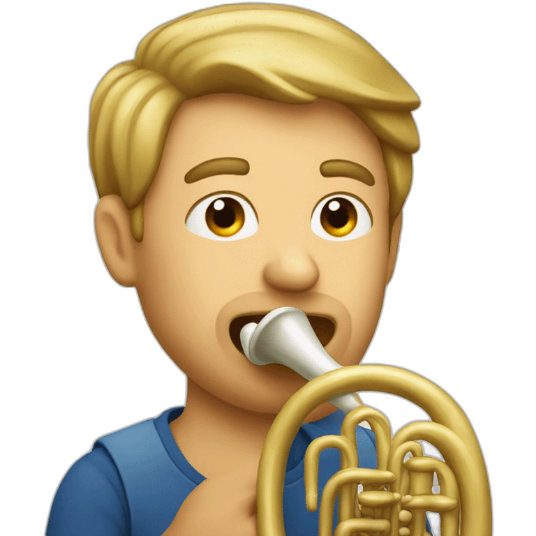 Guy playing horn emoji