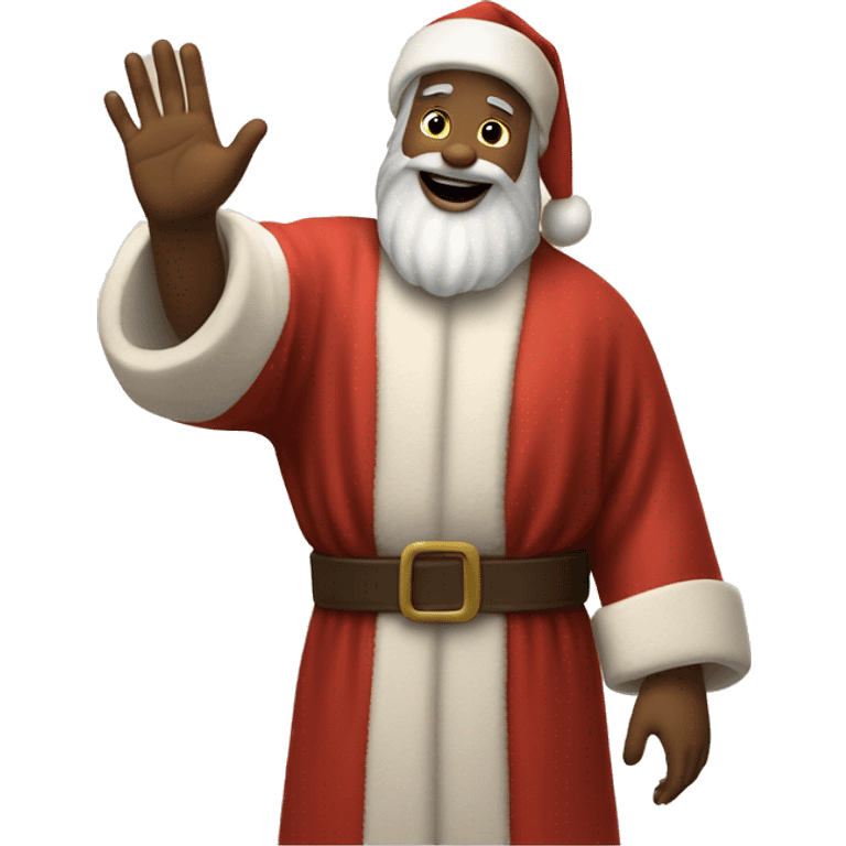 Santa giving Jesus a high five emoji