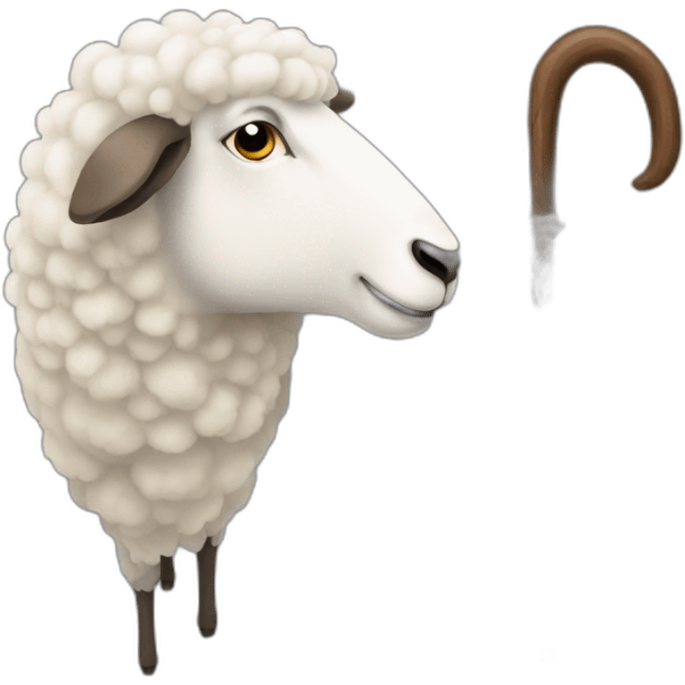 sheep shepherd's crook emoji