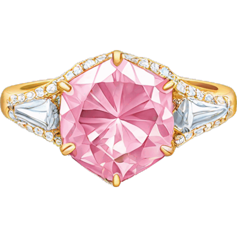 Glitter pink diamond ring  emoji