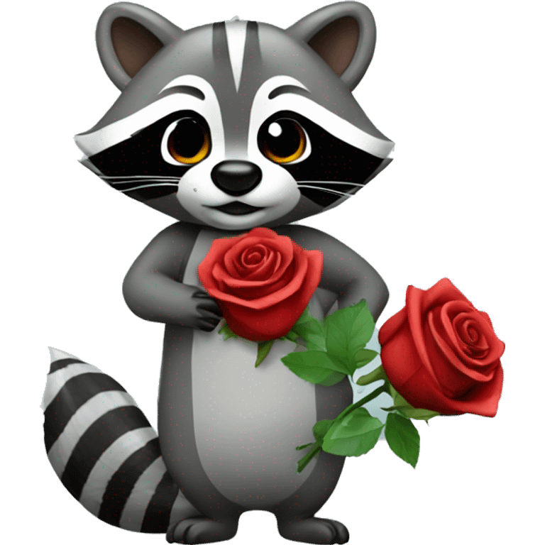 raccoon with a rose  emoji