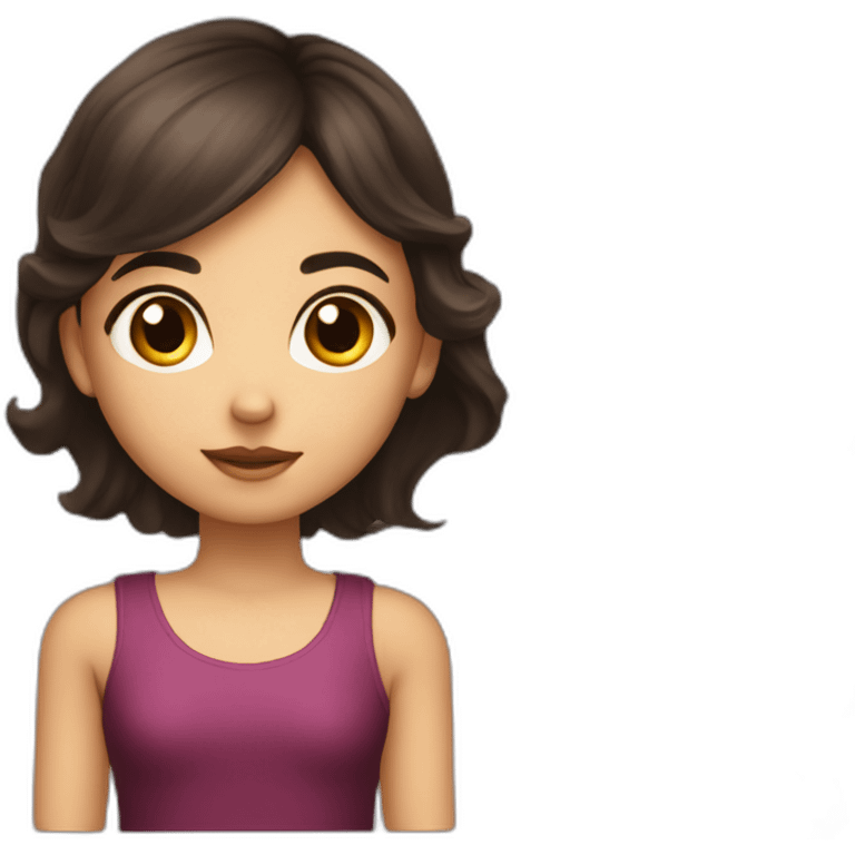 Brunette 5 years girl with dark eyesceleberate birthday emoji