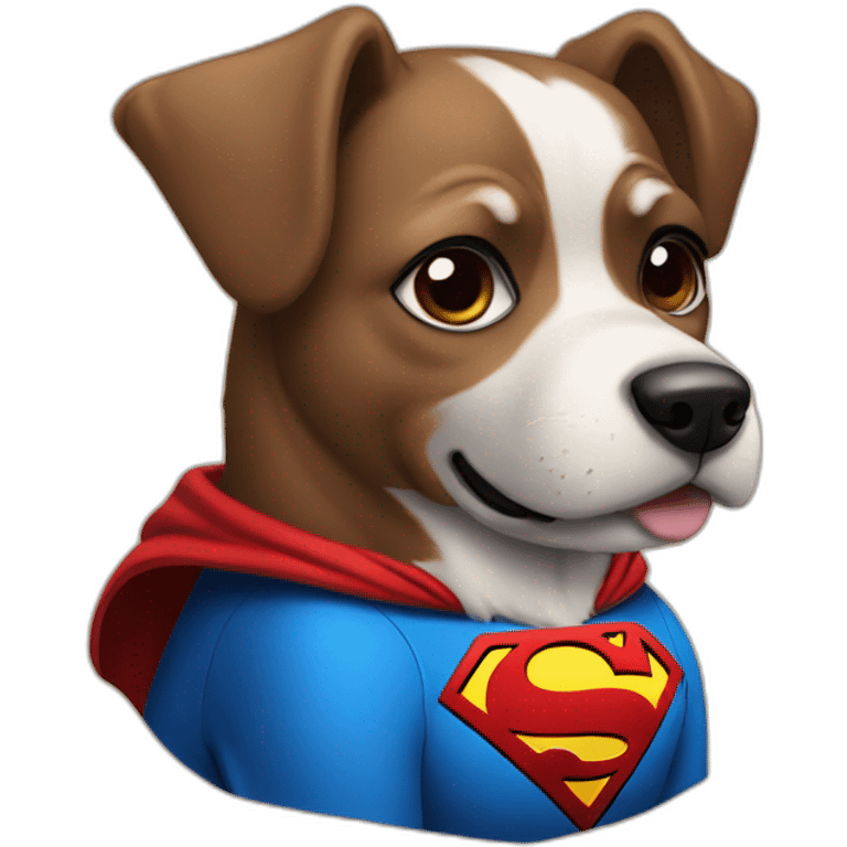 A dog in superman dress emoji