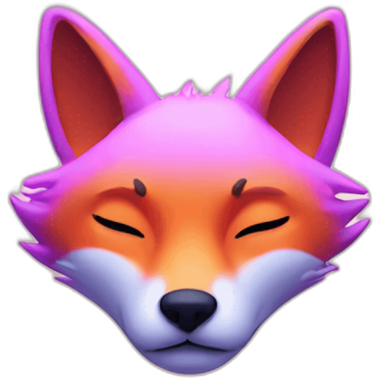 neon fox closed eyes emoji