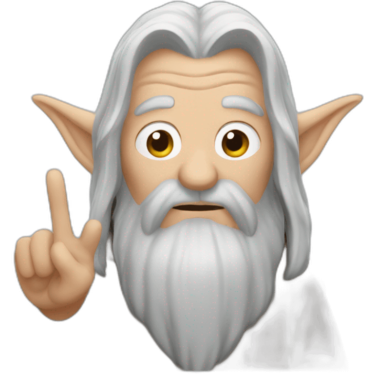 Gandalf making the Horns sign with its hands emoji