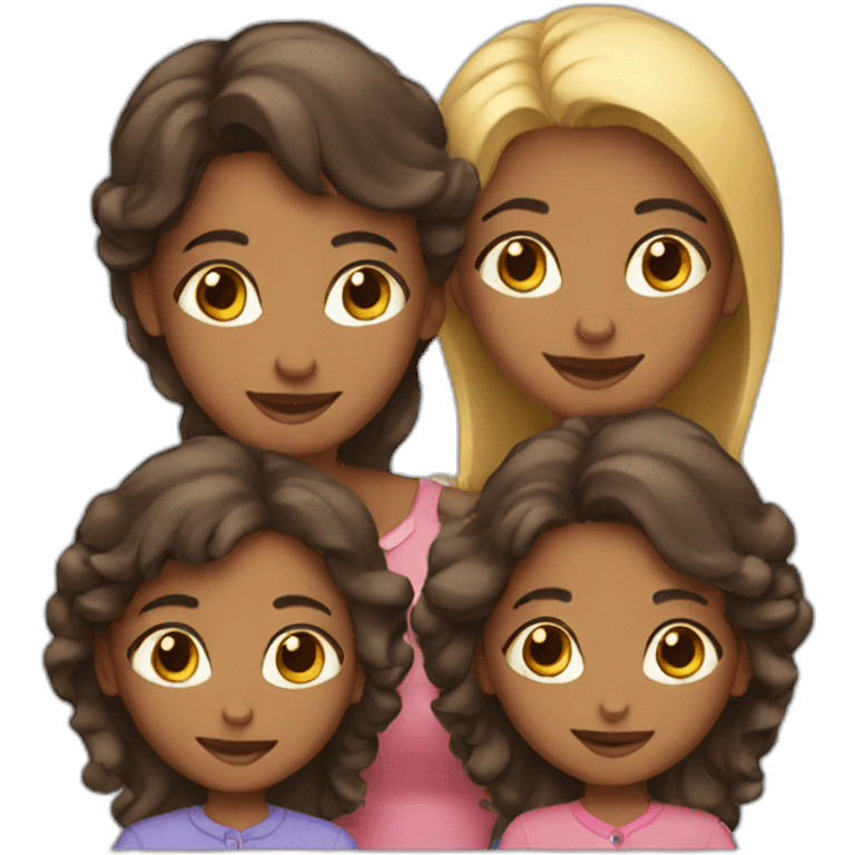 family with twin girls emoji