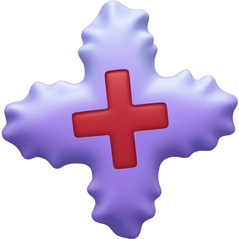 create the ice land flag emoji but the red cross is purple emoji