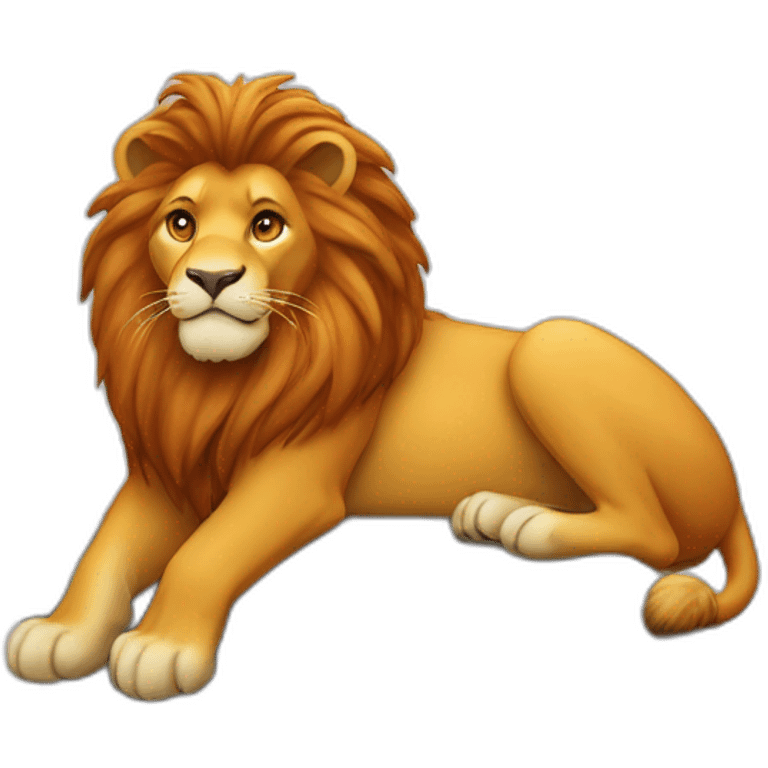 Un lion roux sur un rocher emoji