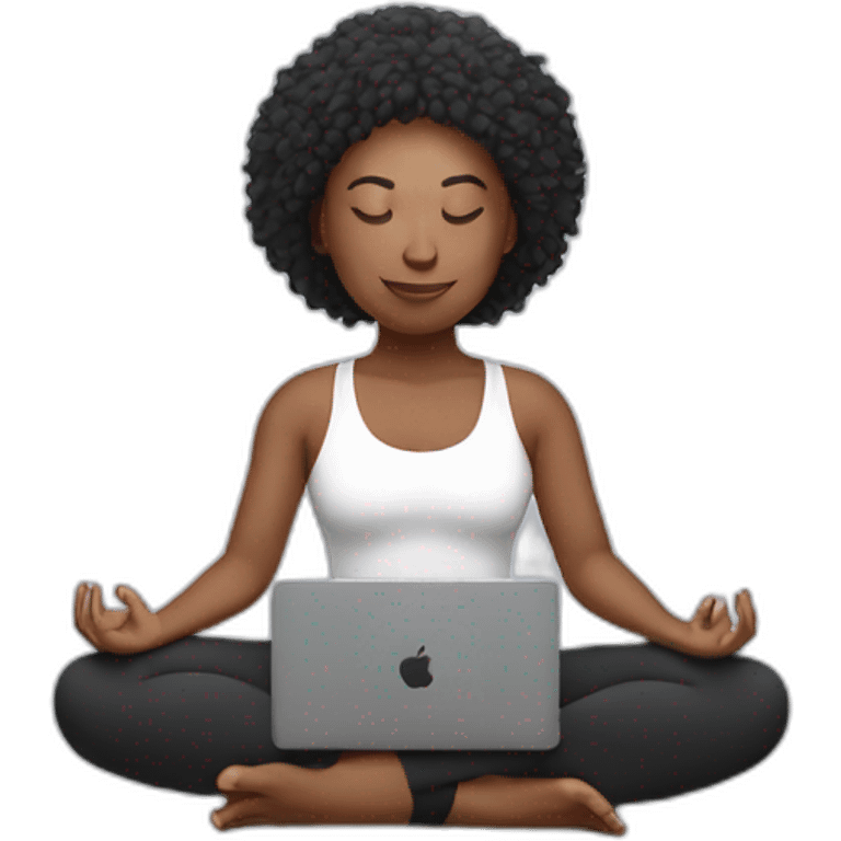 yoga student with laptop emoji