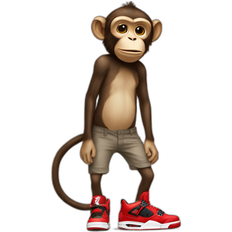 Monkey wearing Jordan 4 on its feet emoji