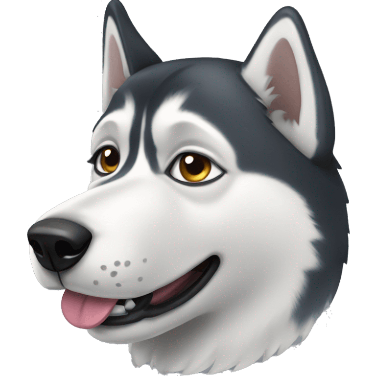 Husky with a monocle emoji