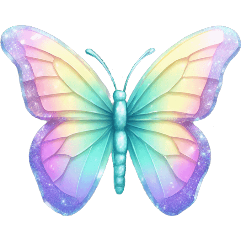 Pastel sparkly glittery shiny iridescent glass crystal butterfly emoji