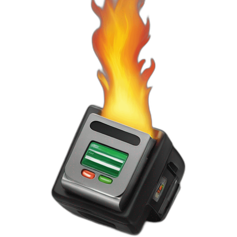 beeper pager on fire emoji