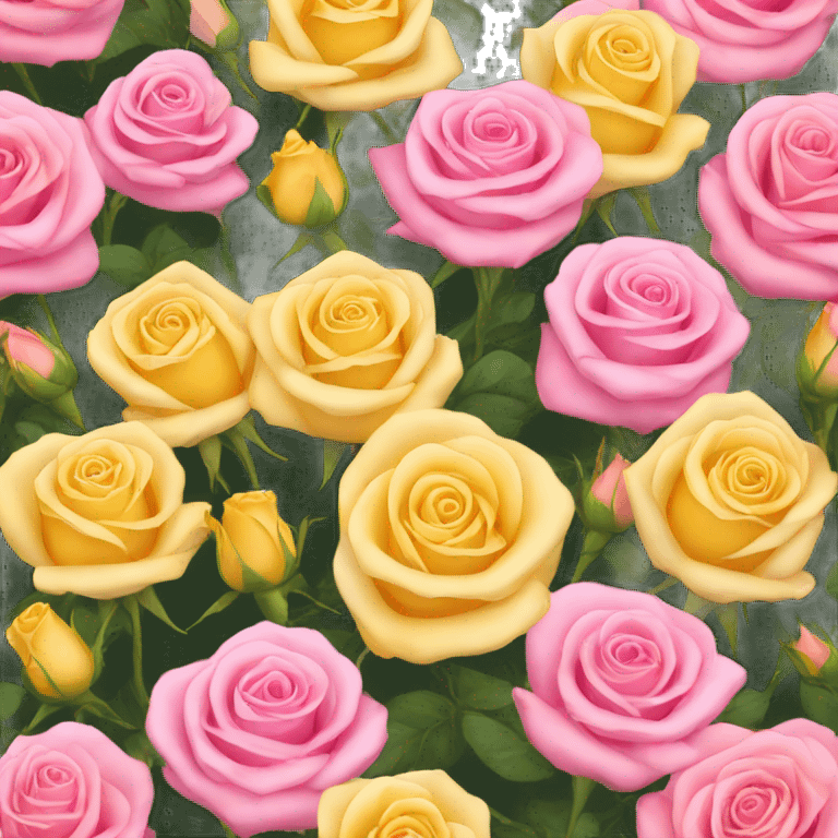 pink and yellow roses emoji