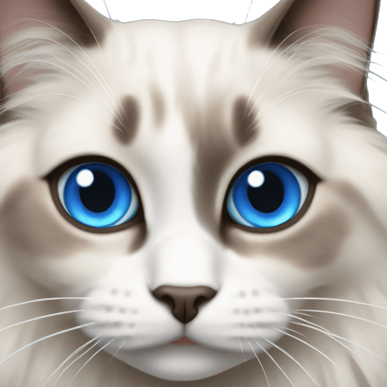 Ragdoll cat with blue eyes emoji