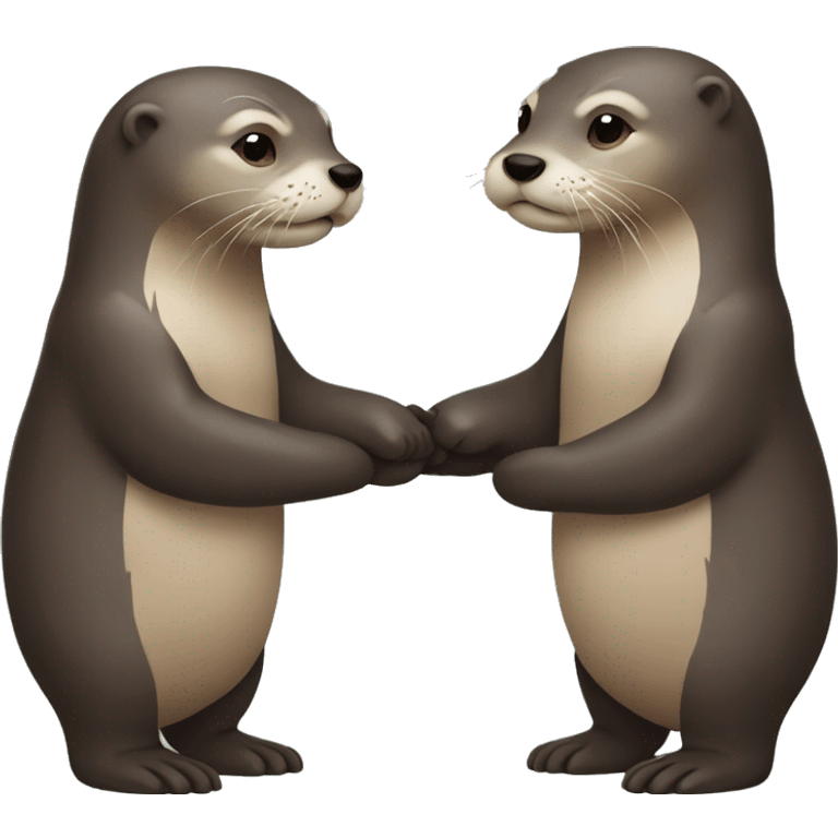 two otters holding hands emoji