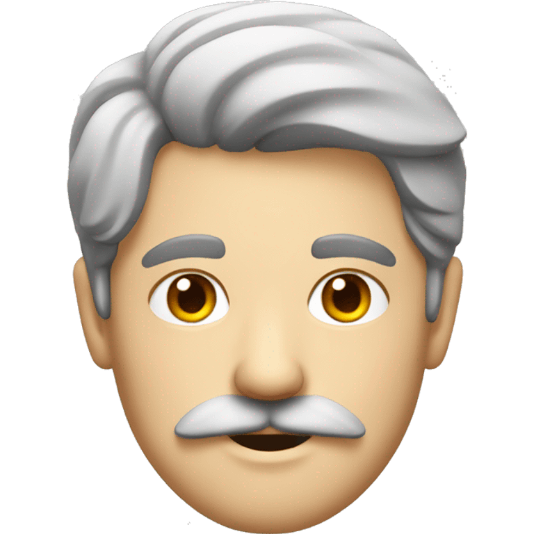 German guy with middle parted hair and a moustache emoji