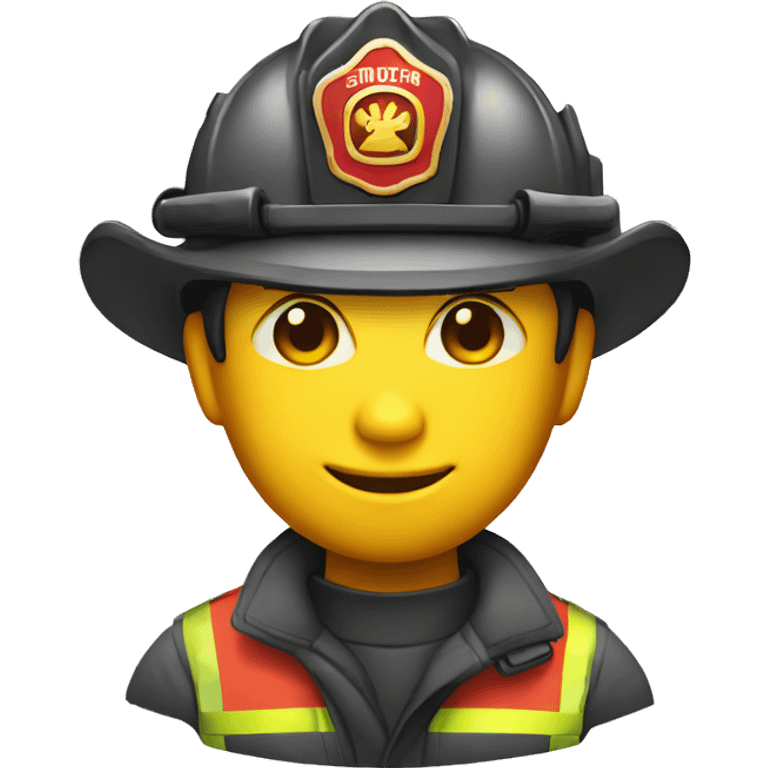 no eyes and no nose smiling firefighter icon emoji