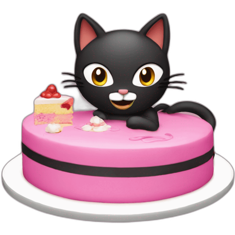 Cat ninja cut cake emoji