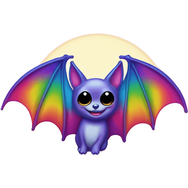 Lisa frank rainbow Halloween bat emoji