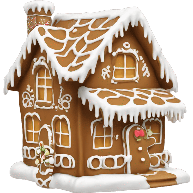 gingerbread house with only white details very cute emoji