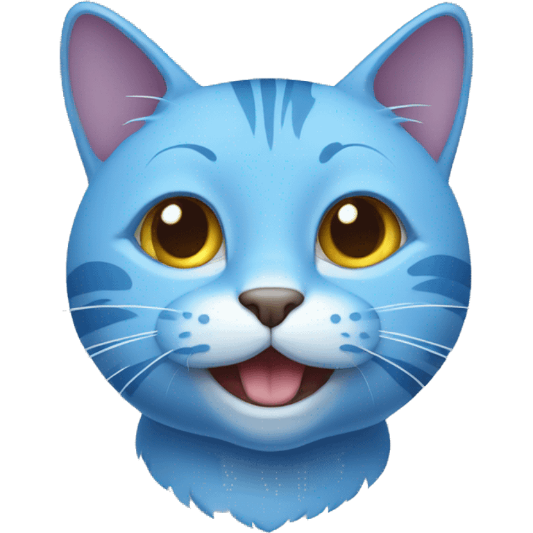 BLUE SMILING CAT E 2D emoji