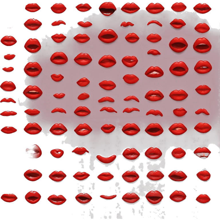 emoji with big red lips emoji