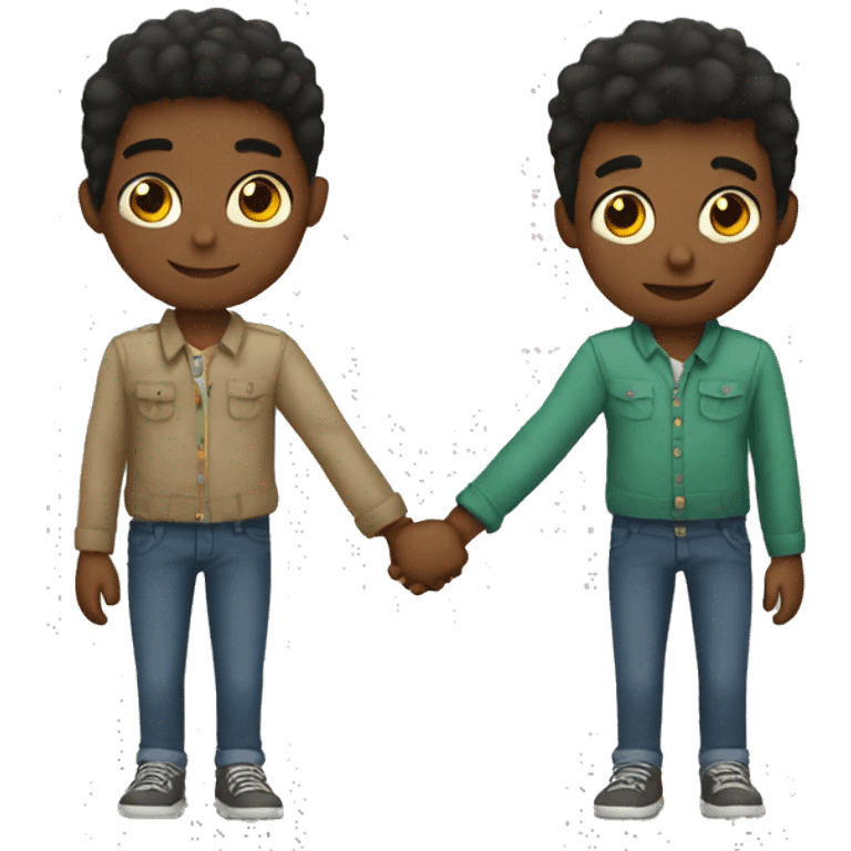 Gay boys holding hands emoji