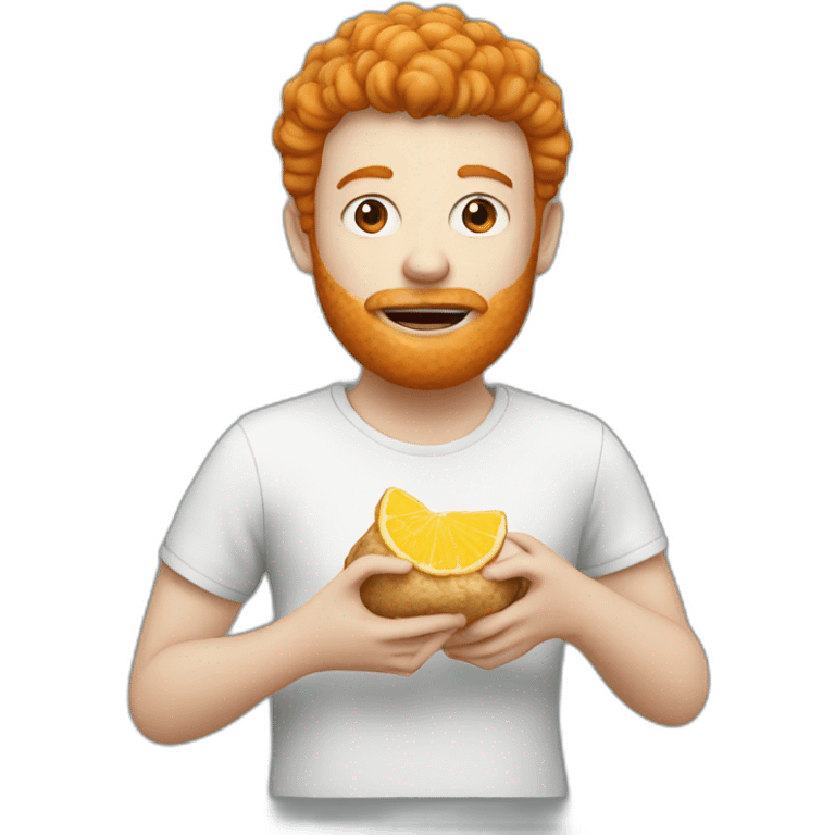 A ginger eating a ginger emoji