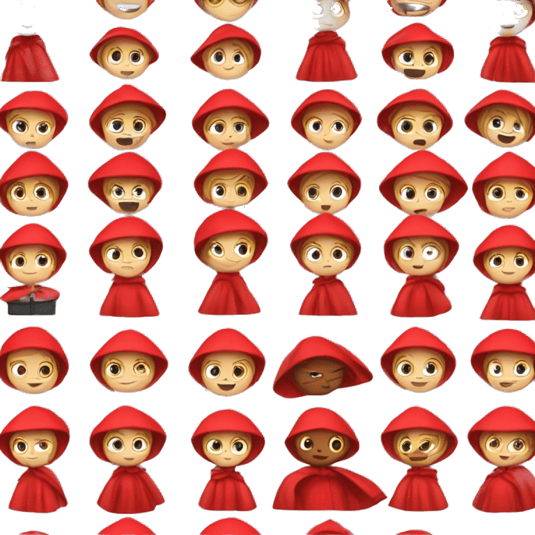 caucasian Handmaids tale wearing red hooded cape emoji emoji