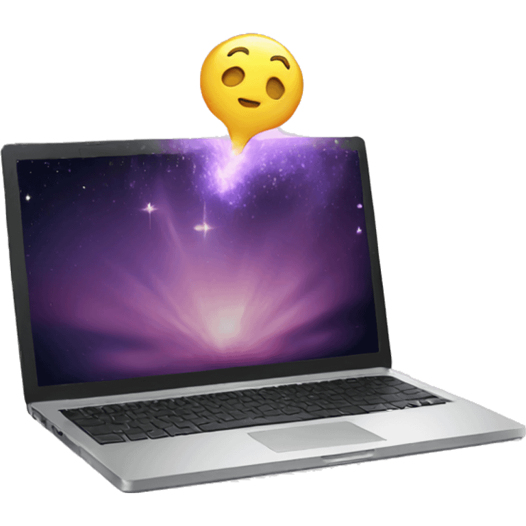 laptop and magic emoji