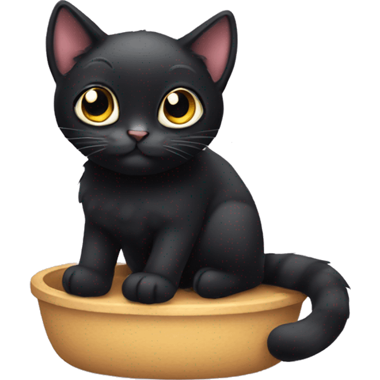 Cute Black cat with big eyes  emoji