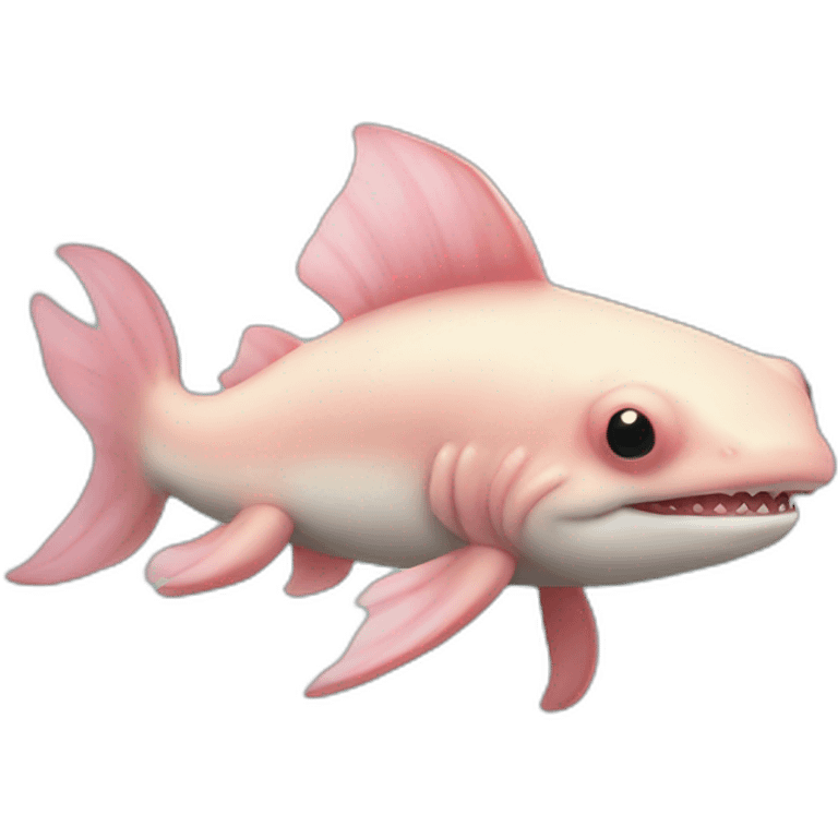 Axolotl deguised a shark emoji