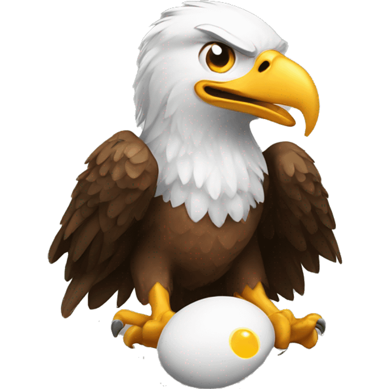 Eagle with egg emoji