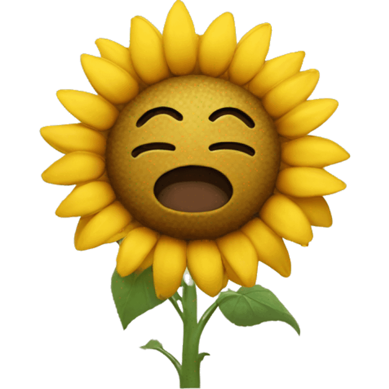 Sunflower with heart hands emoji