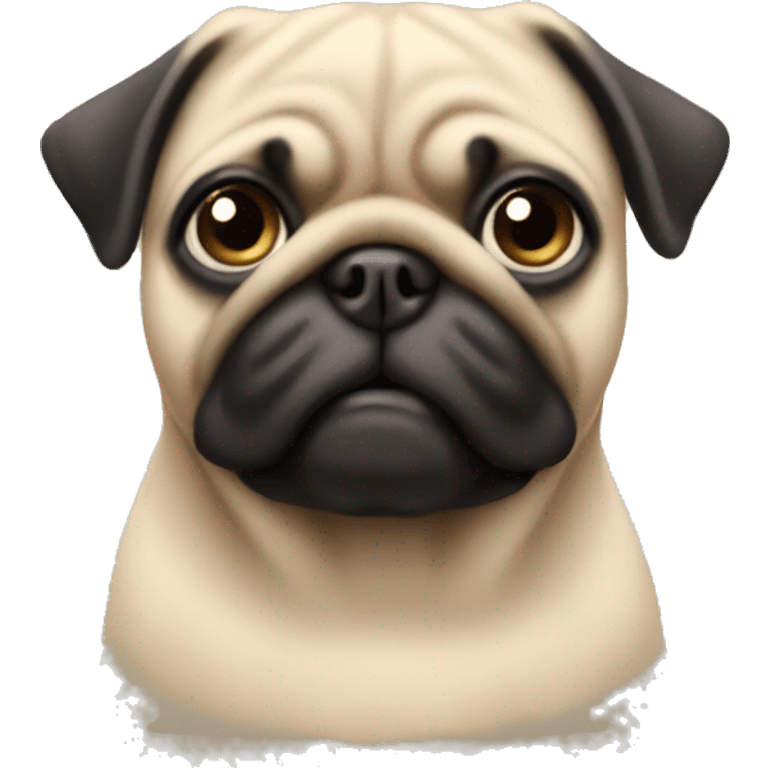 Pug with hair emoji