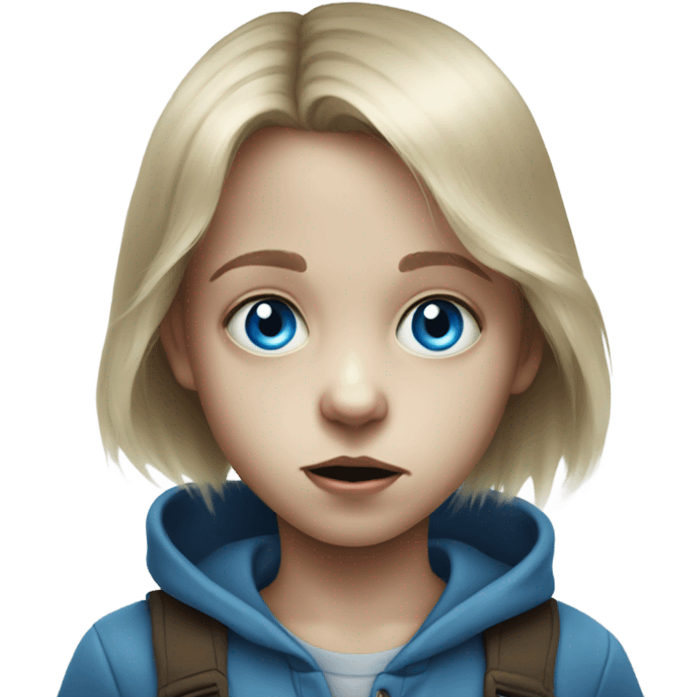 horror themed child portrait blue eyes emoji