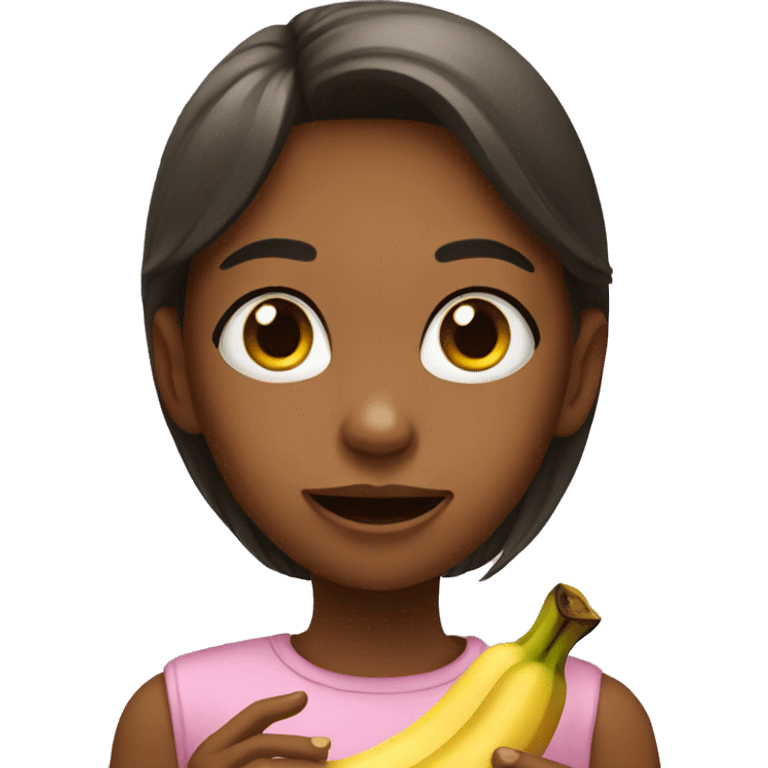 girl eats banana emoji