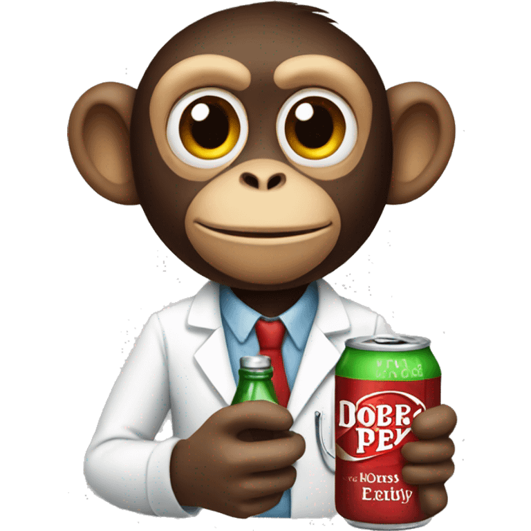 monkey holding a doctor pepper emoji