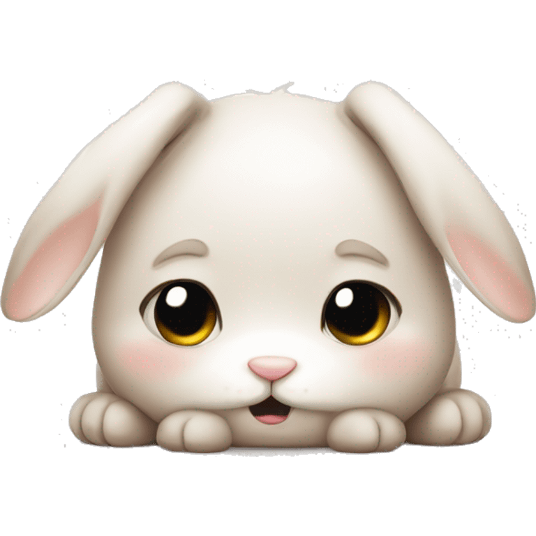 tired cute bunny emoji