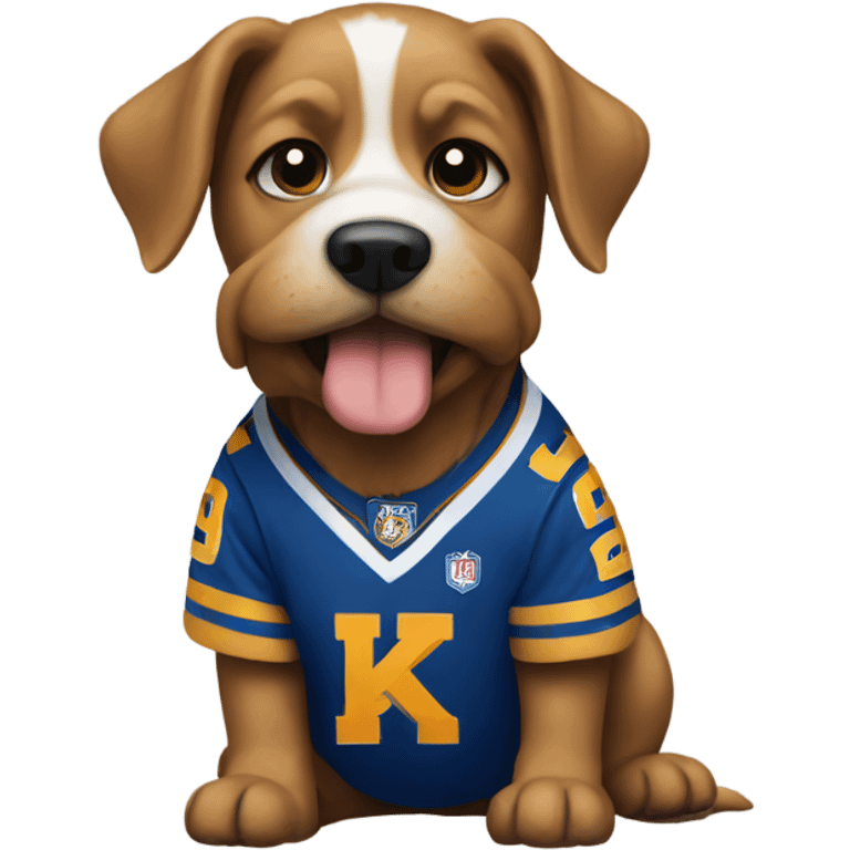 Dog wearing KC jersey  emoji