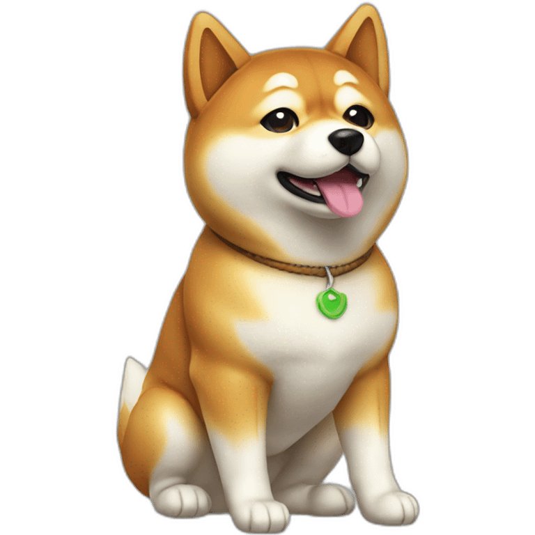 shiba inu full body sit 3/4 emoji