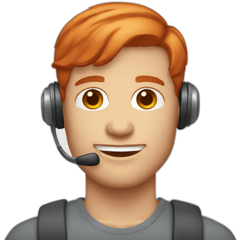 Call center Male red-haired light-skinned short-haired emoji