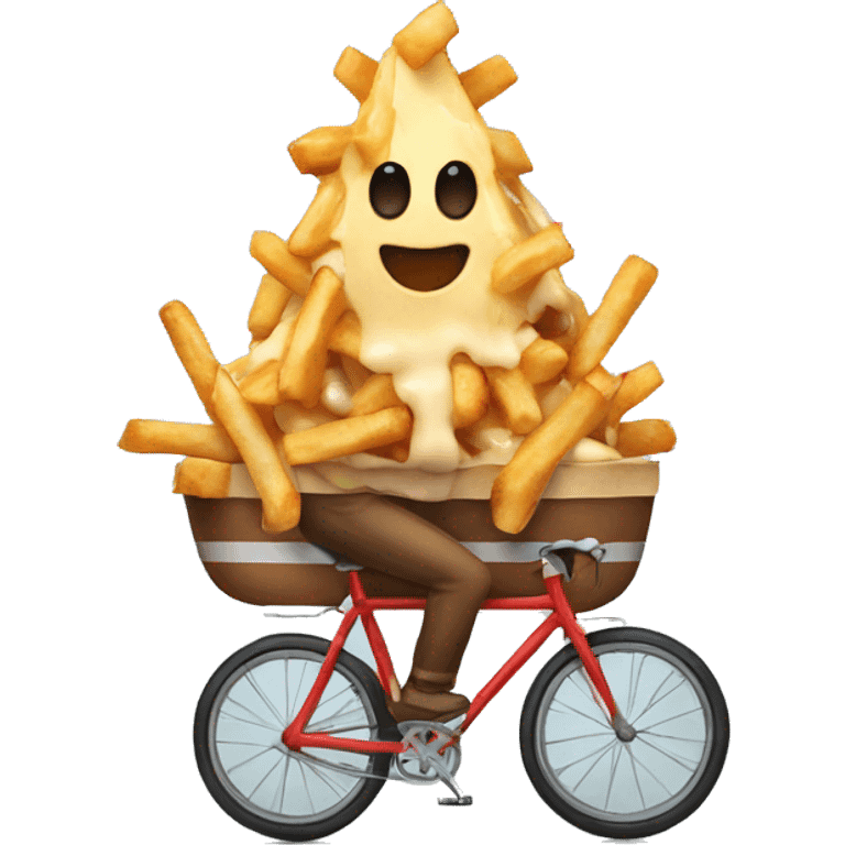 Poutine sur un velo emoji