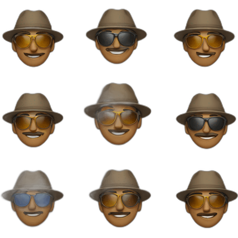 Indian man wearing hat and sunglasses emoji